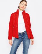 Love Moschino Quilted Heart Coat - Red