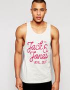 Jack & Jones Tank With Logo Print - Off White