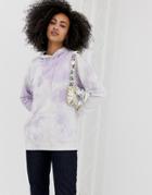 Asos Design Oversized Hoodie In Lilac Tie Dye - Purple