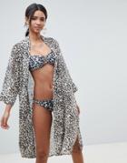 Gestuz Leopard Print Beach Kimono - Multi