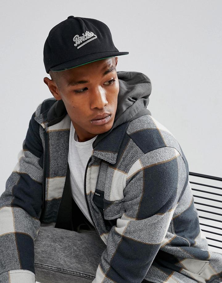 Brixton Hammond 5 Panel Snapback Cap - Black