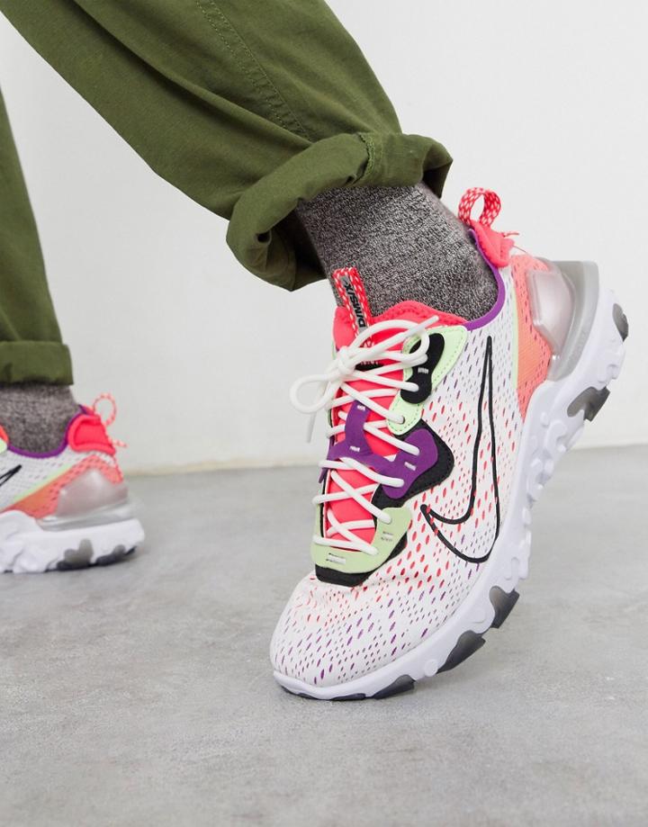 Nike React Vision Sneakers In Off White/pink