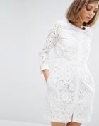 Vanessa Bruno Athe Broderie Button Front Dress - White