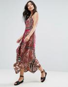 Qed London Paisley Print Jumpsuit - Red