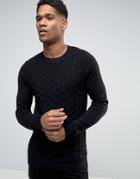 New Look Sweater With Geometric Pattern In Black - Gray