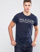 Tommy Hilfiger Logo T-shirt In Organic Cotton Navy - Navy