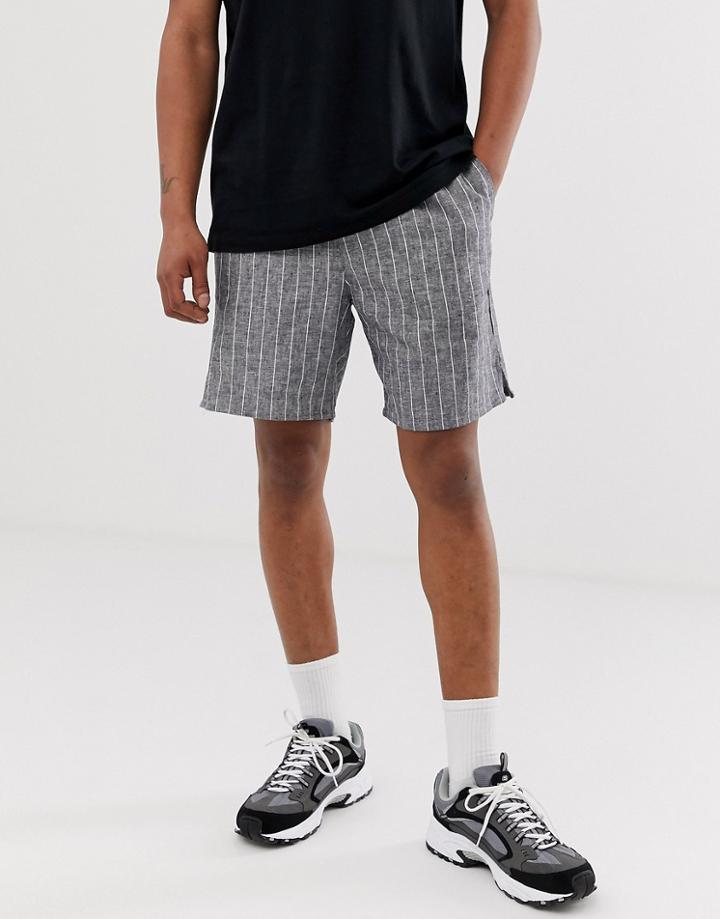 Weekday Pillar Check Shorts In Gray