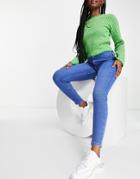 River Island Molly Bum Sculpt Skinny Jeans In Bright Blue-blues