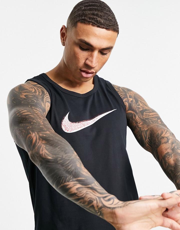 Nike Training Dri-fit Mezzo Swoosh Tank In Black