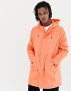 Asos Design Parka Jacket In Bright Orange - Orange