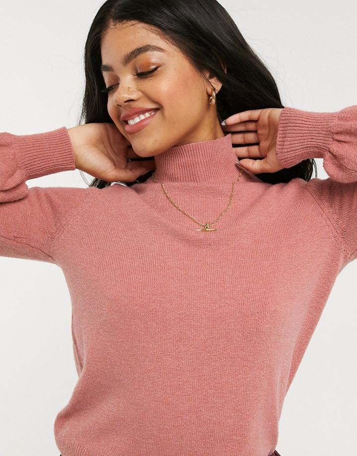 Oasis Balloon Sleeve Sweater In Pink