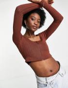 Stradivarius Zip Front Top In Brown - Part Of A Set