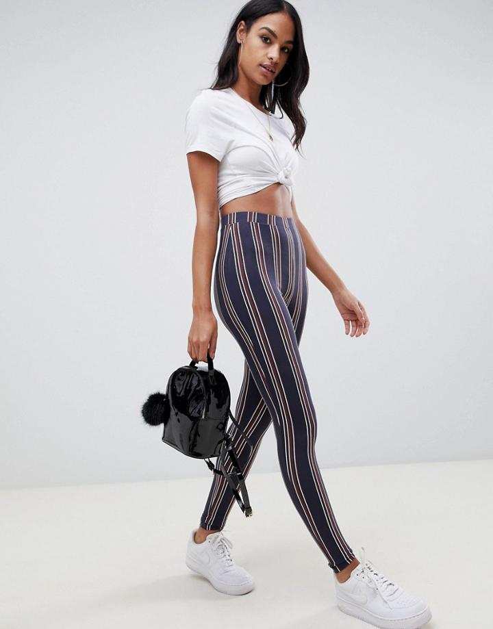 Asos Design Stripe Print Legging - Multi