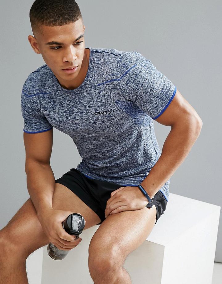 Craft Sportswear Active Comfort Running Knitted T-shirt Top In Blue 1903792-2392 - Blue