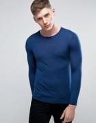 Esprit 100% Merino Wool Crew Neck Sweater - Blue