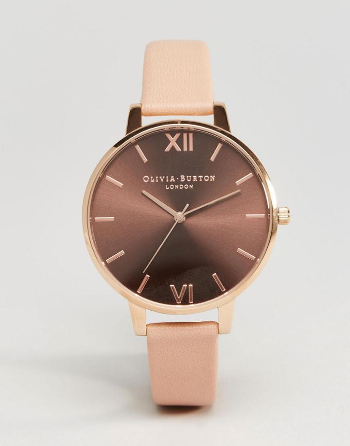Olivia Burton Big Brown Dial Watch - Brown