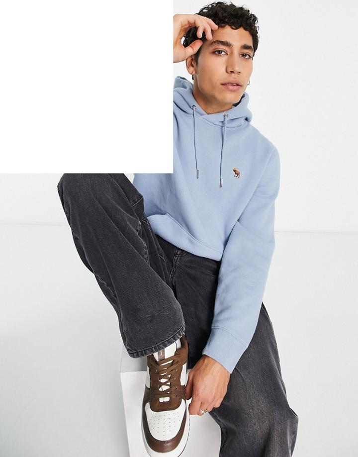 Abercrombie & Fitch Lifelike Icon Logo Overhead Hoodie In Light Blue