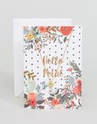 Orelia Hello Petal Flower Giftcard Necklace - Gold