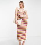 Y.a.s Crochet Midi Dress In Multi