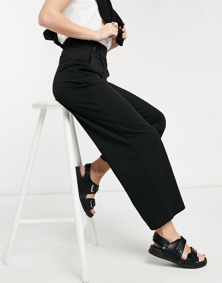 Jdy Wide Leg Jersey Pant In Black