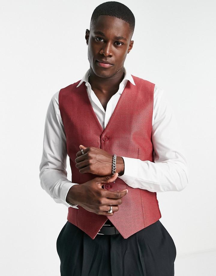 Bolongaro Trevor Super Skinny Suit Vest In Red