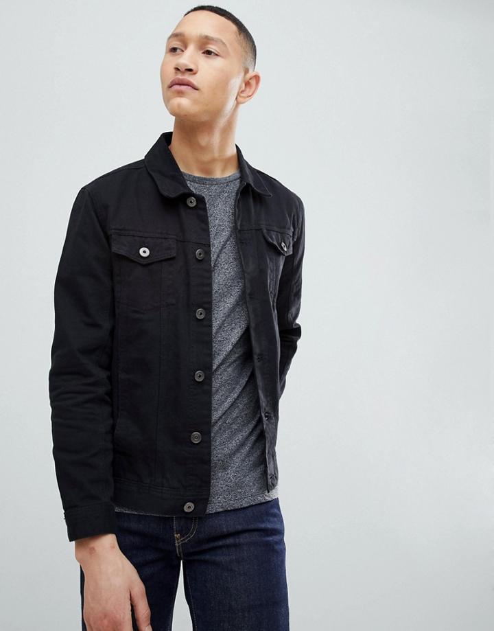 Brave Soul Classic Denim Twill Jacket - Black