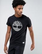 Timberland Plasitsol Tree Logo T-shirt Slim Fit In Black - Black