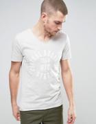 Selected Homme Indigo T-shirt With Scoop Neck And Print - Gray