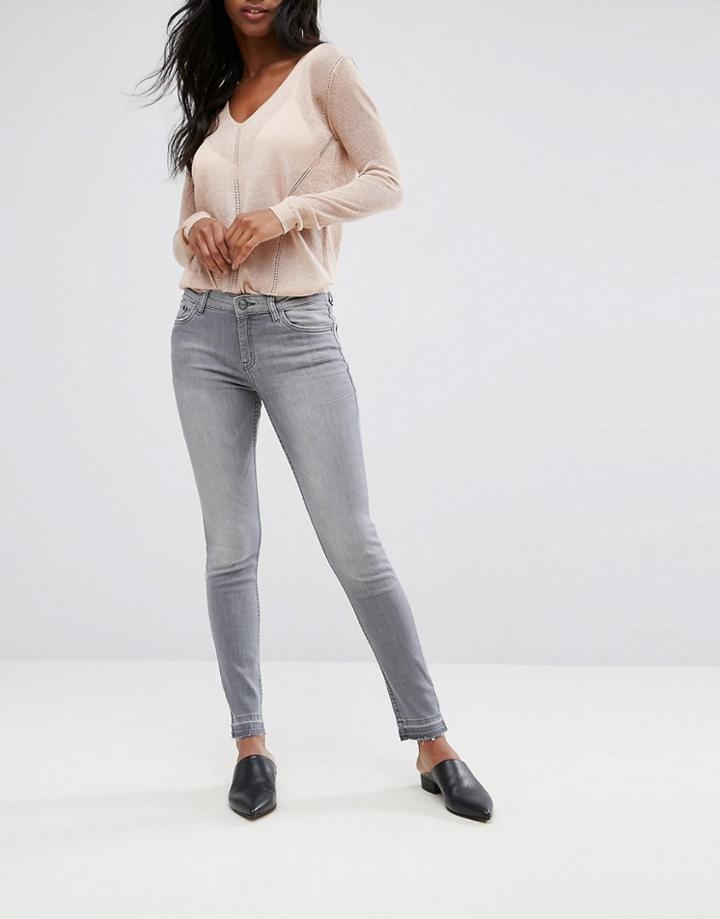 Mango Gray Washed Skinny Jeans - Blue