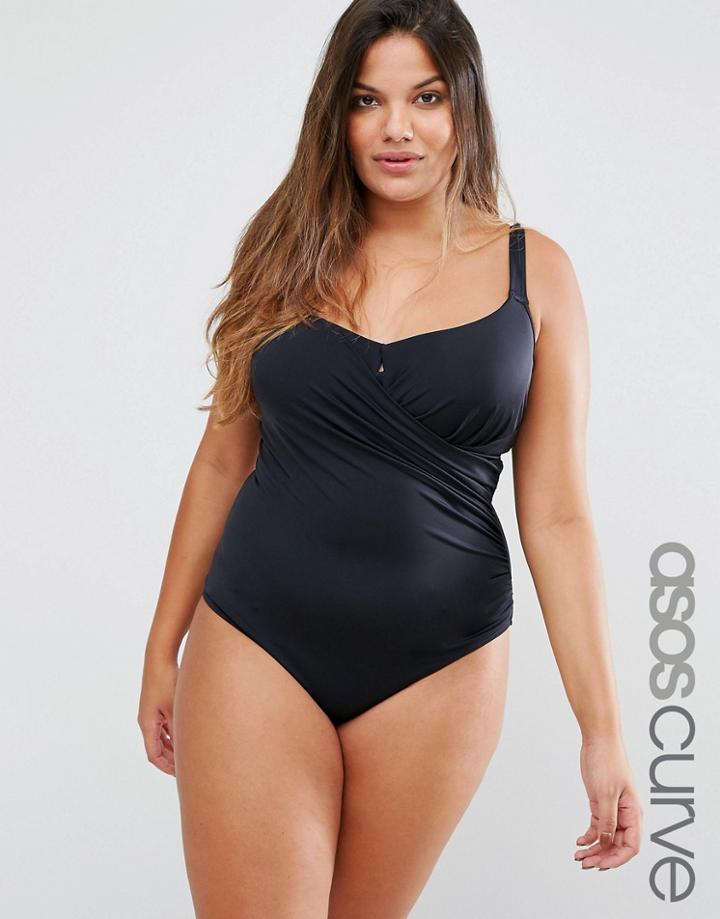Asos Curve Miracle Swimsuit - Black