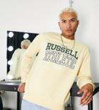 Russell Athletic Est 1902 Usa Crew Neck Sweatshirt In Cream-white