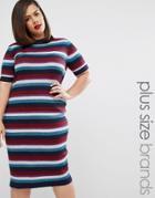 Alice & You Striped Rib Knitted Midi Dress - Multi