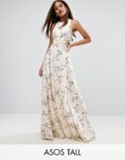 Asos Tall Cutout Waist Floral Maxi Dress - Multi