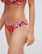 Asos Selena Floral Print Strappy Bikini Bottom - Multi