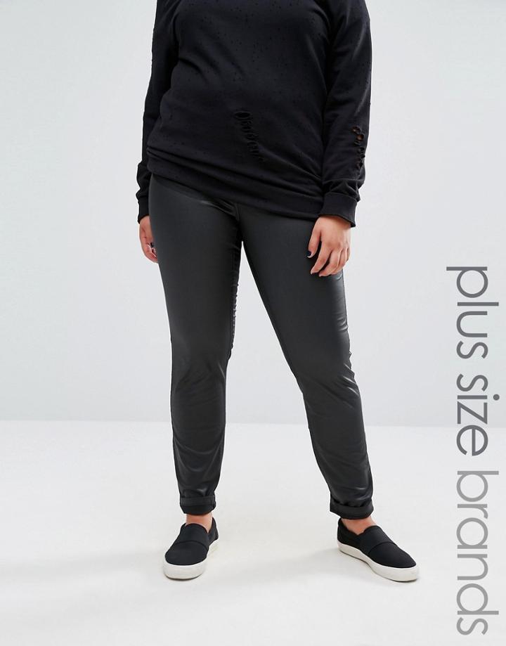 Junarose Coated Skinny Jean - Black