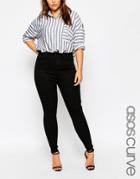 Asos Curve High Waisted Sculpt Me Jean In Black - Black