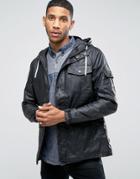 Bellfield Fisherman Jacket In Coated Fabric - Black