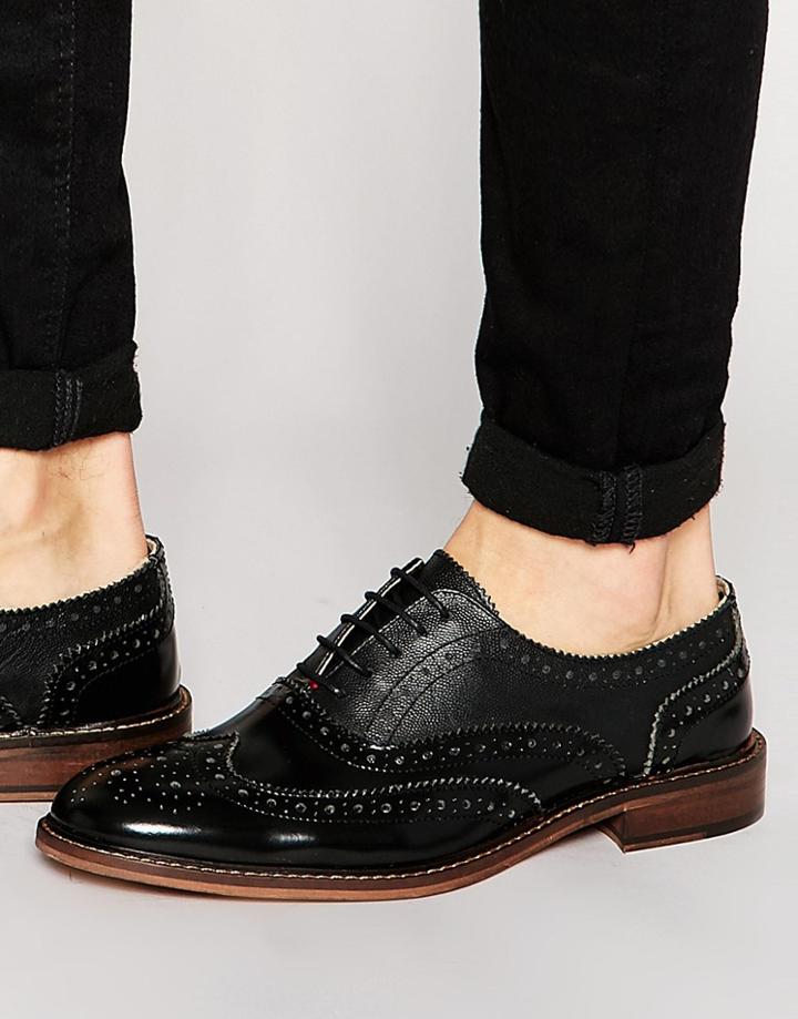 Kurt Geiger Niles Derby Brogue Shoe - Black
