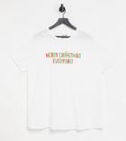 Asos Design Curve Christmas T-shirt With Merry Slogan In White