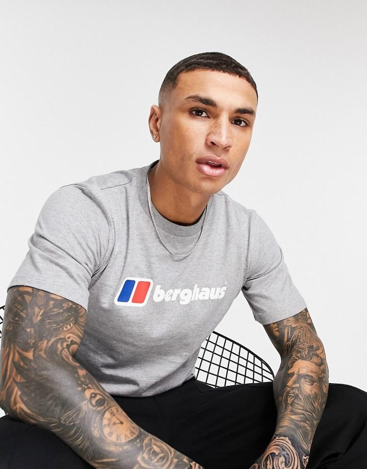 Berghaus Big Classic Logo T-shirt In Gray-grey