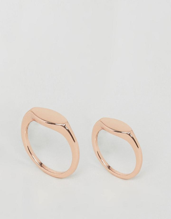 Pieces Perula Combi Rings - Gold