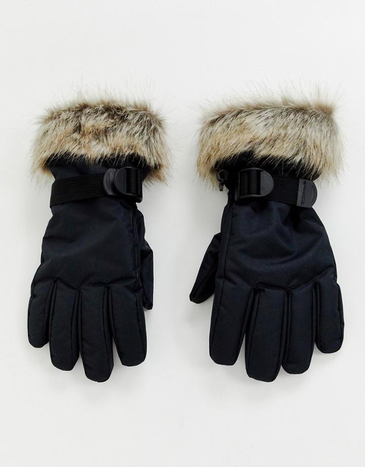 Asos 4505 Ski Faux Fur Trim Gloves - Multi