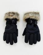 Asos 4505 Ski Faux Fur Trim Gloves - Multi