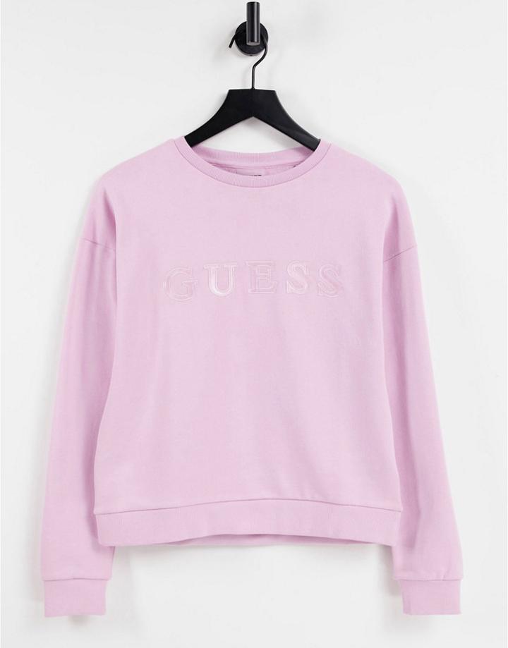 Guess Logo Sweatshirt In Pink