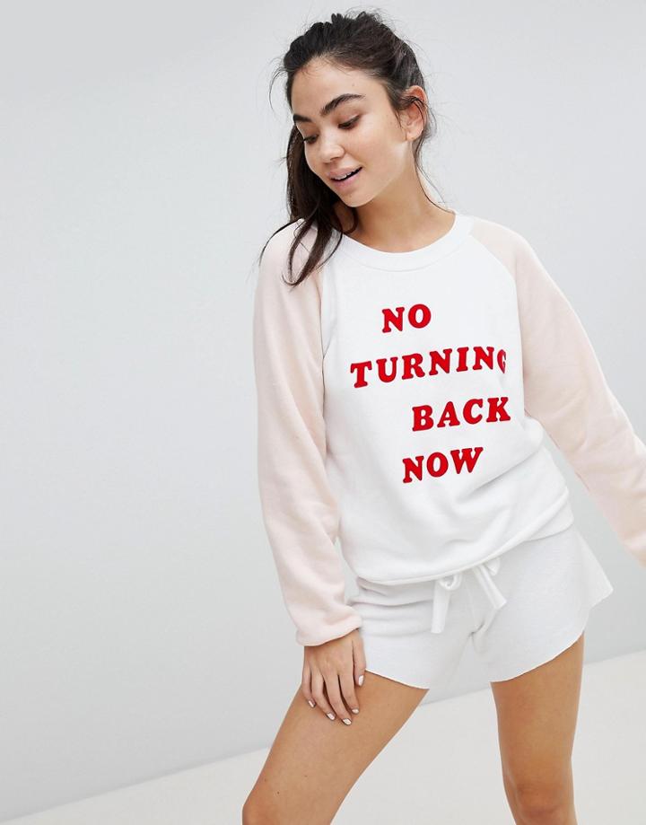 Wildfox No Turning Back Now Color Block Sweatshirt - White