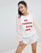 Wildfox No Turning Back Now Color Block Sweatshirt - White