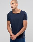 Asos Smart T-shirt With Square Neck In Navy - Navy
