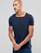Asos Smart T-shirt With Square Neck In Navy - Navy