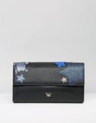 Nali Star Detail Clutch Bag With Interchangeable Flaps - Black