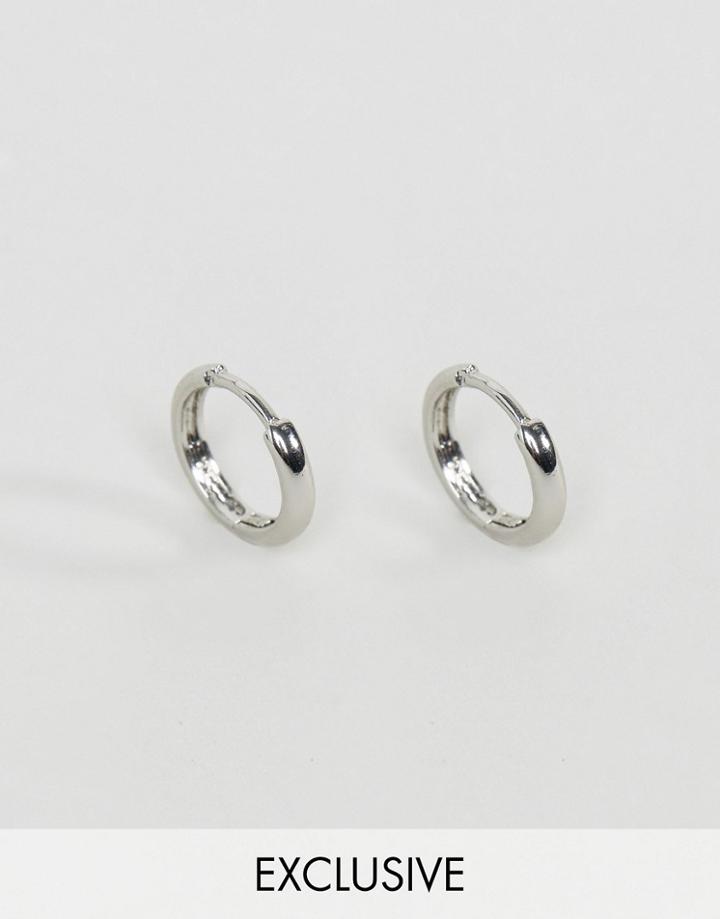Designb London Silver Hoop Earrings Exclusive To Asos - Silver